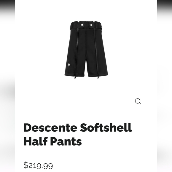 Descente softshell training Ski Shorts Winter snowpants Half pants Y 12 W XS/S - Picture 2 of 11